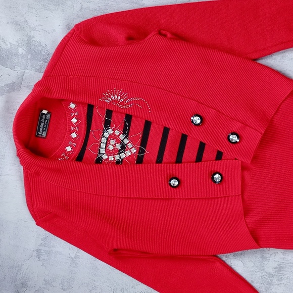 Vintage 90s JEWELS Double Layey Canadian Looks Sweater - Picture 2 of 10